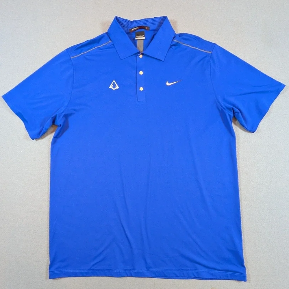 Nike Tiger Woods Collection Polo Mens Large Snap Dri-FIT Golf Shirt Short Sleeve